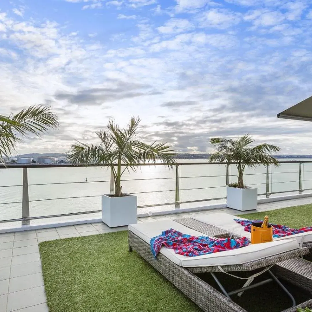 View from personal balcony overlooking the water