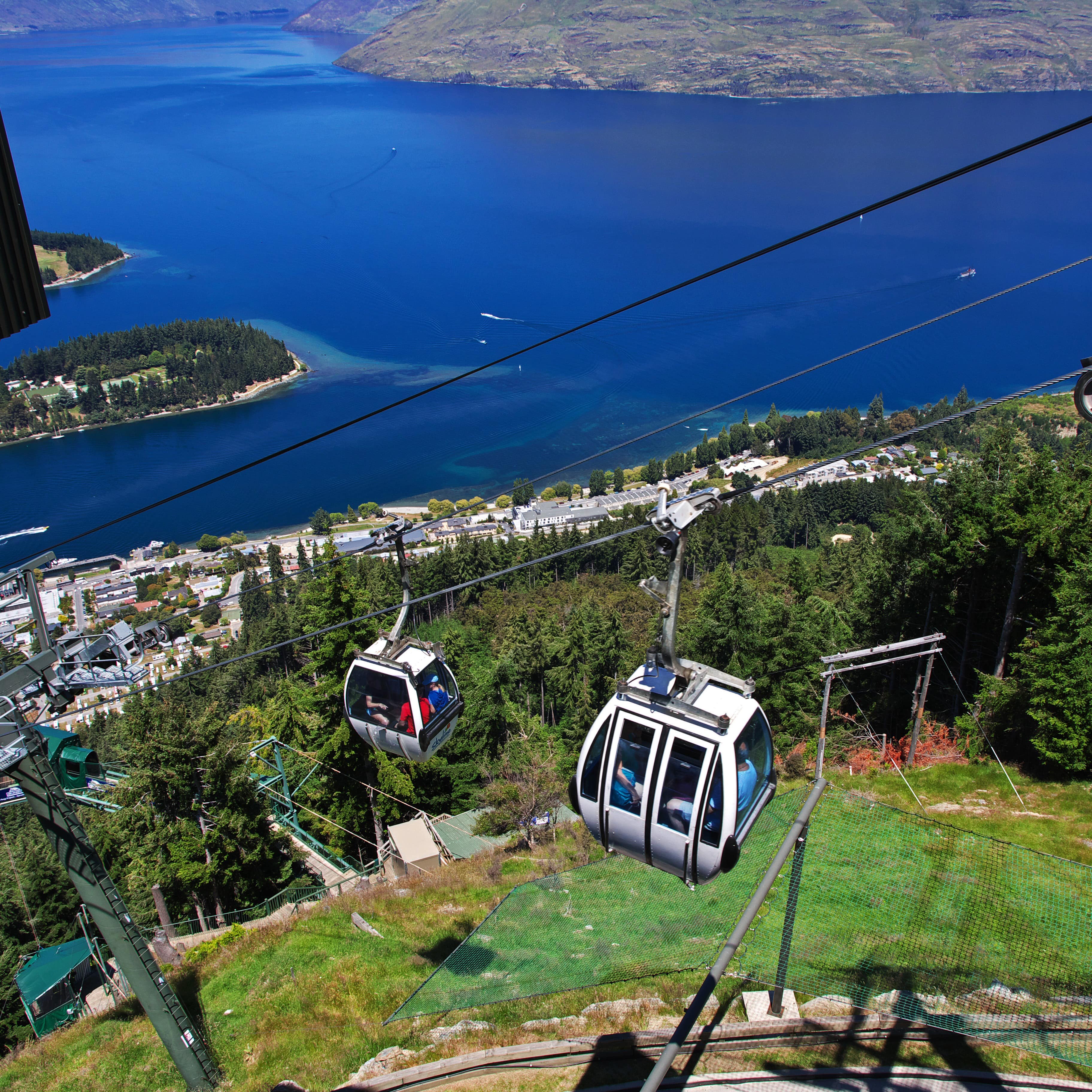 Aerial view of Queenstown, New Zealand from Skyline Gondola