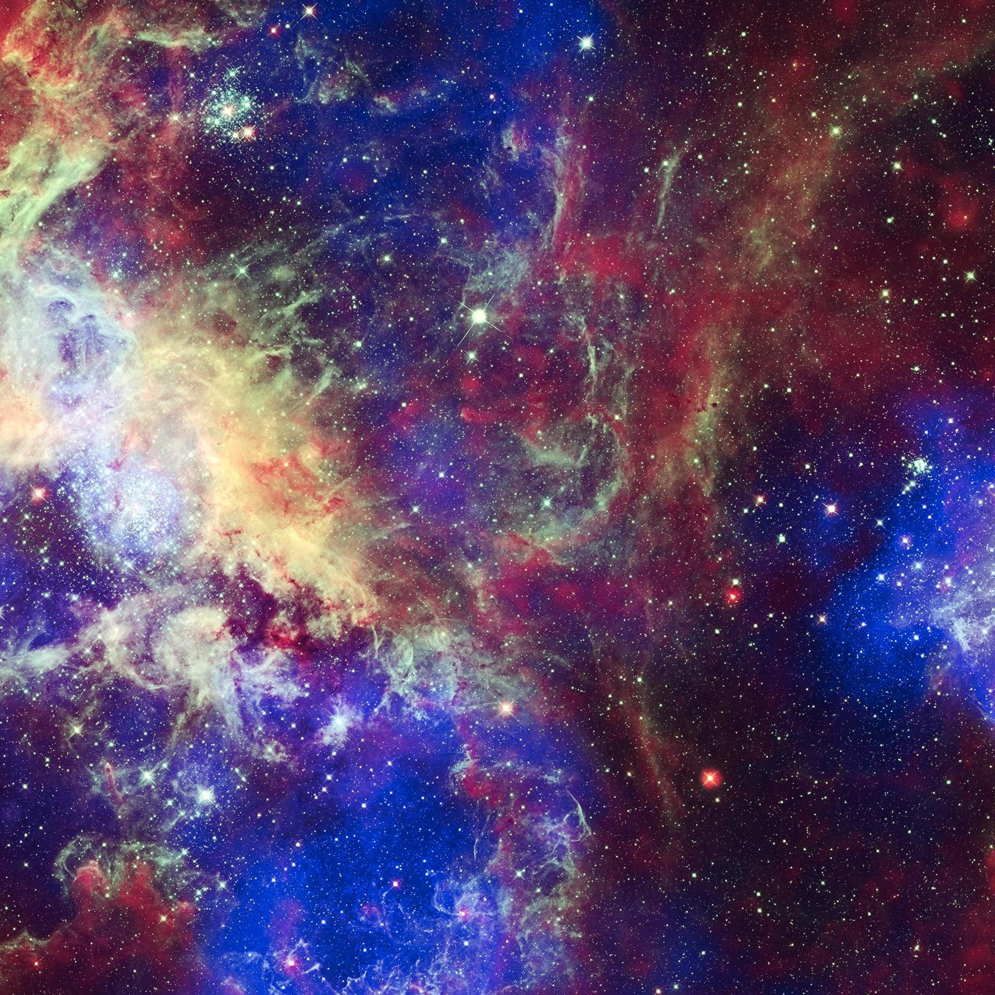 Colourful nebula and stars display the largest star-forming regions close to the Milky Way